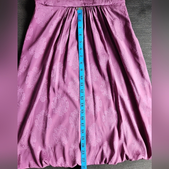 Nicole Miller Purple Silk Halter Deep V-neck Cowl Back Bubble Hem Dress/US 6 - Picture 8 of 16